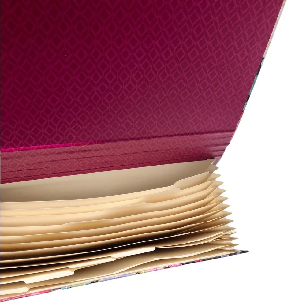 Clementine Paper Floral Accordion File Holder (901087), Multi/Black